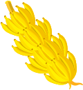 ilustração de cacho de banana maduro