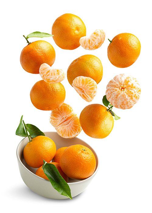 bowl com tangerinas voando