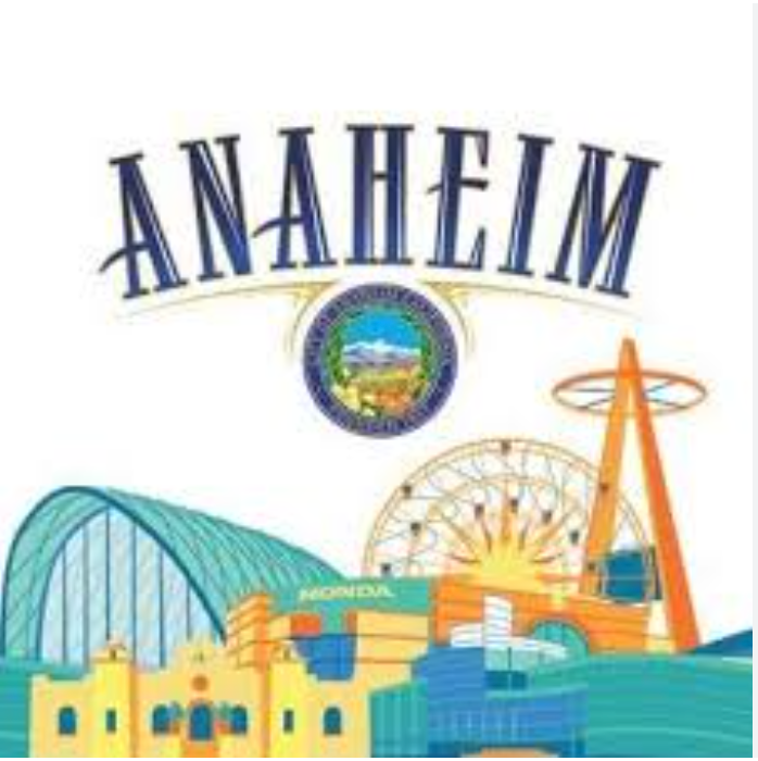 A logo for private investigator anaheim ca with a ferris wheel in the middle 