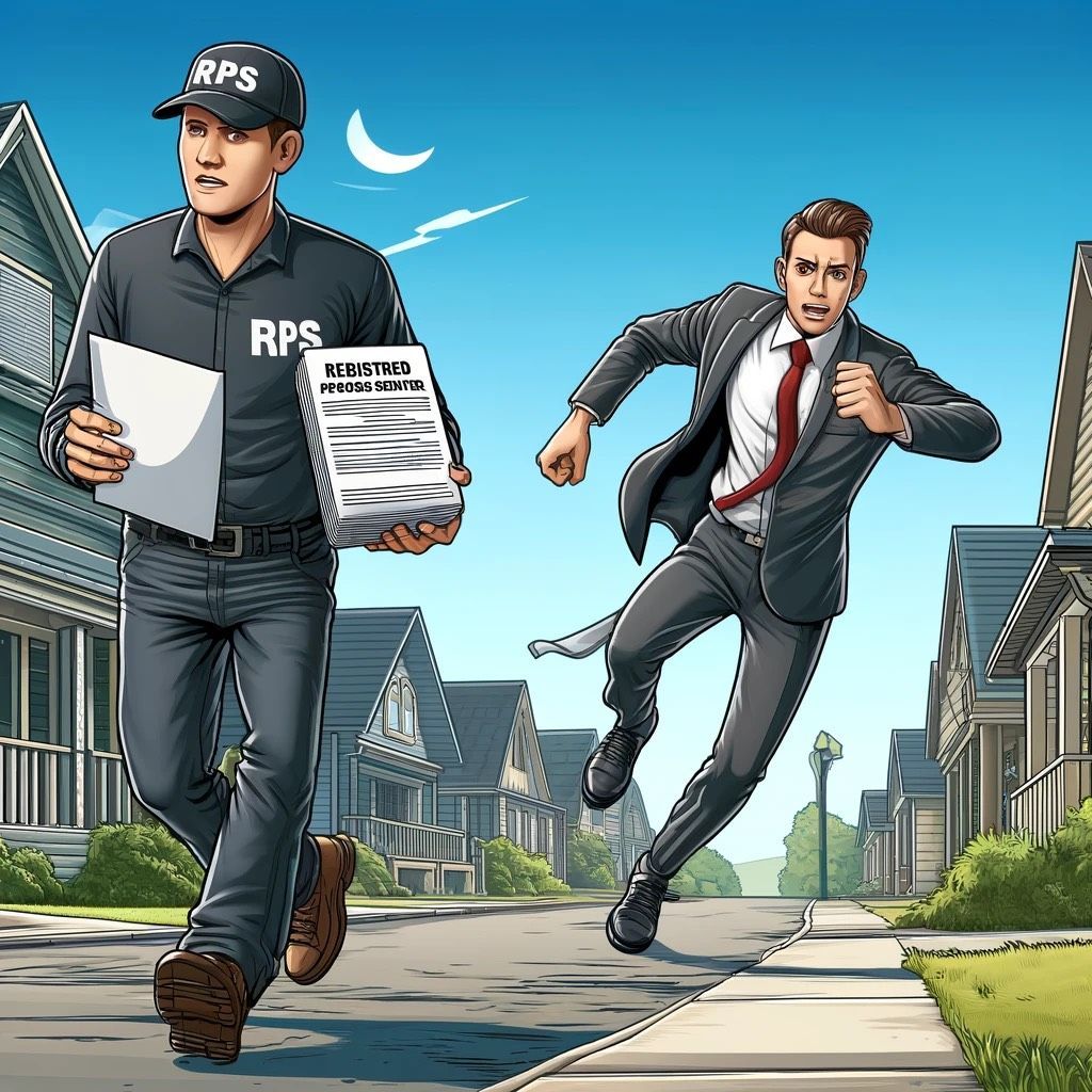 the professional Private Investigator delivering legal documents in California. 