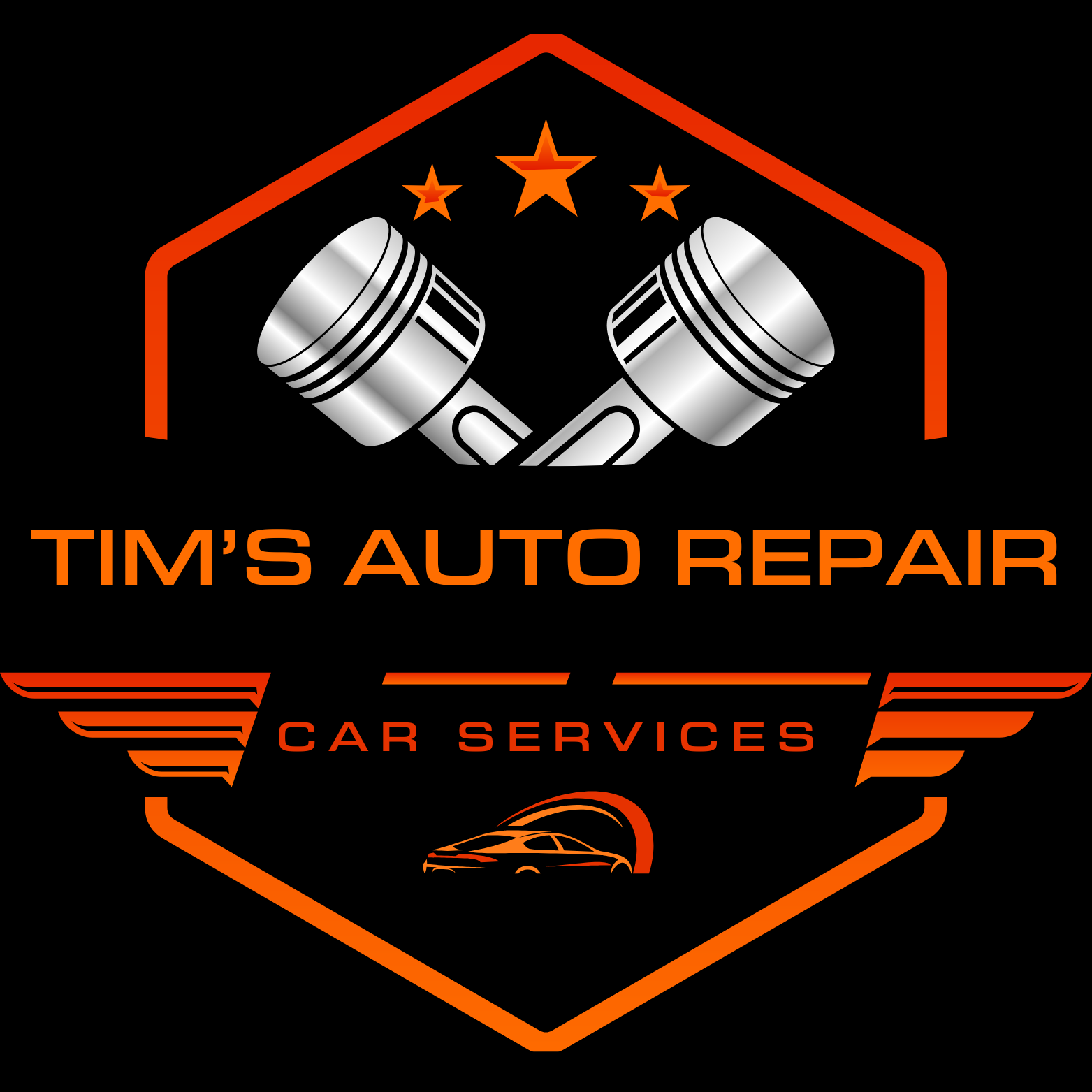 A logo for tim 's auto repair car services