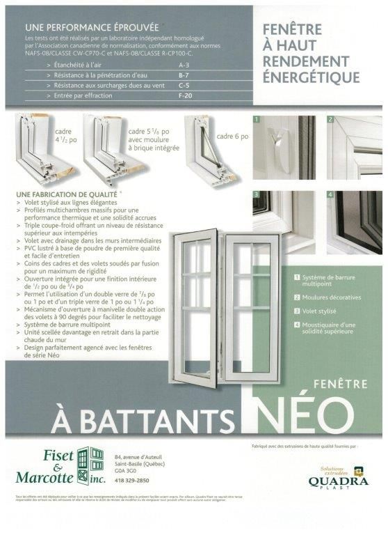 A flyer for a product called fenêtre a haut rendement energétique