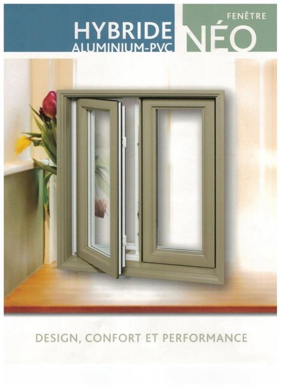 Une photo d'une fenêtre avec les mots hybride neo dessus