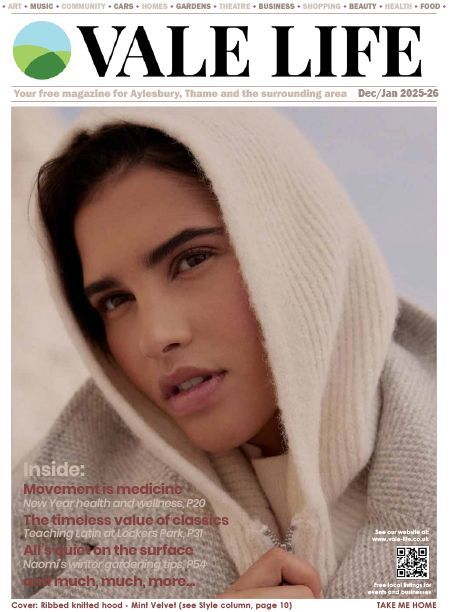 Vale Life magazine cover featuring colorful abstract figures in motion. Text includes the magazine title and issue details.