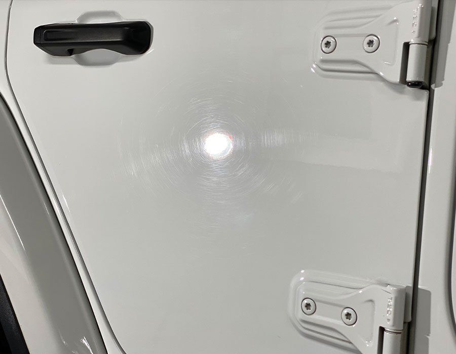 white car before paint correction