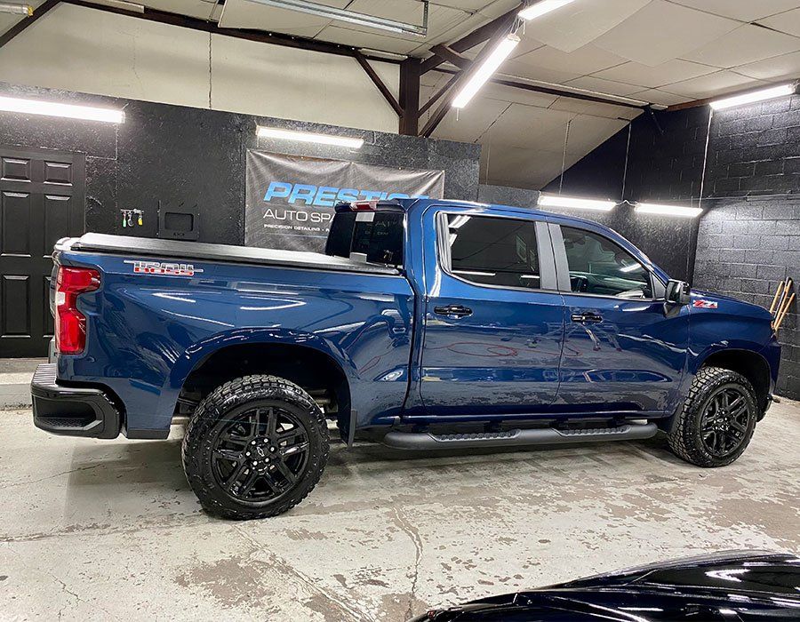 blue pick up after auto detailing
