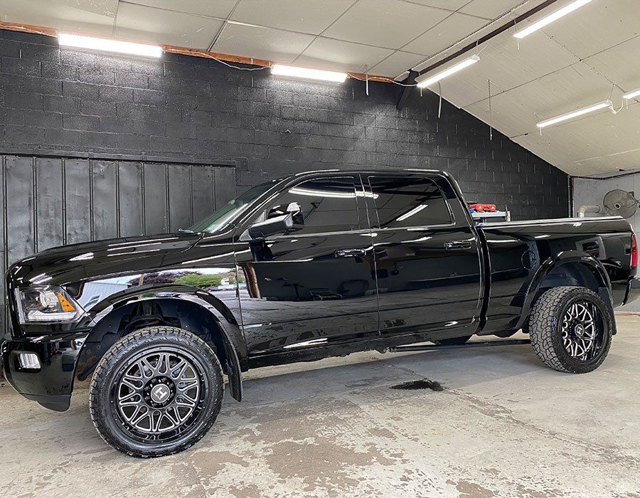 blue pick up car full exterior detail