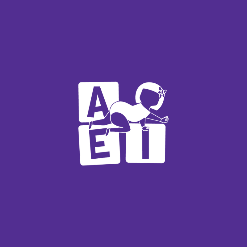 Aprendamos Early Intervention submark logo white version