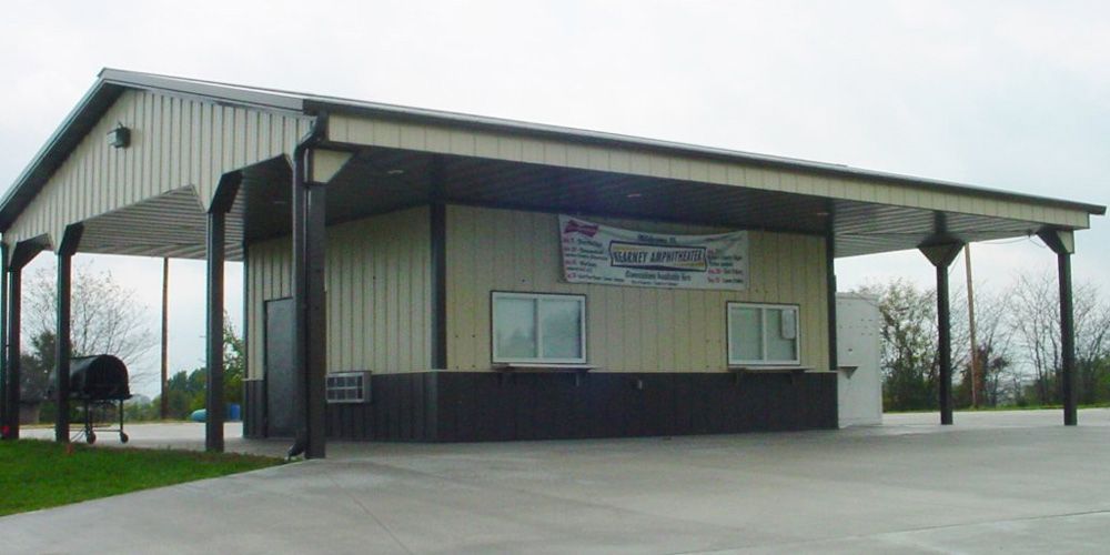 A building with a sign that says ' a ' on it