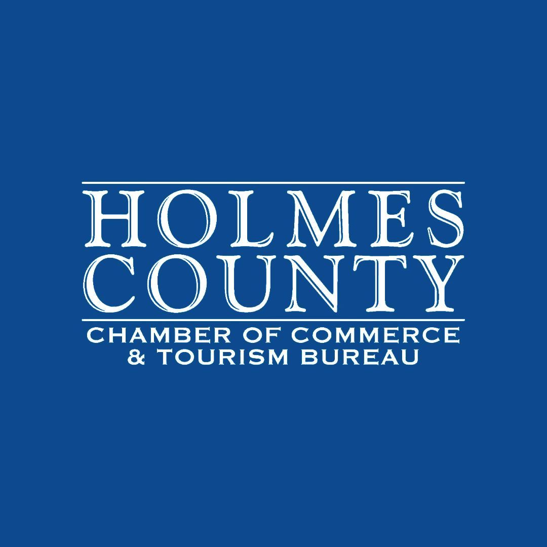 The logo for holmes county chamber of commerce and tourism bureau