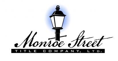 A black and white logo for monroe street title company ltd