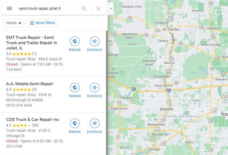 Google maps rankings for truck repair shop SEO service