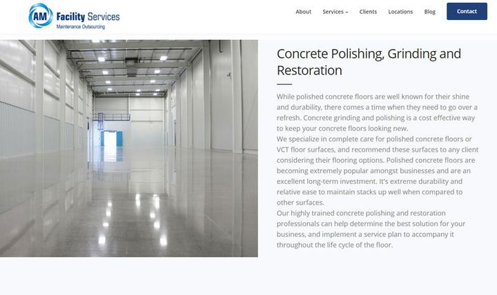 concrete polishing website design company in Chicago, IL