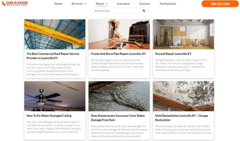 water damage restoration fire damage restoration website design agency in Chicago, IL