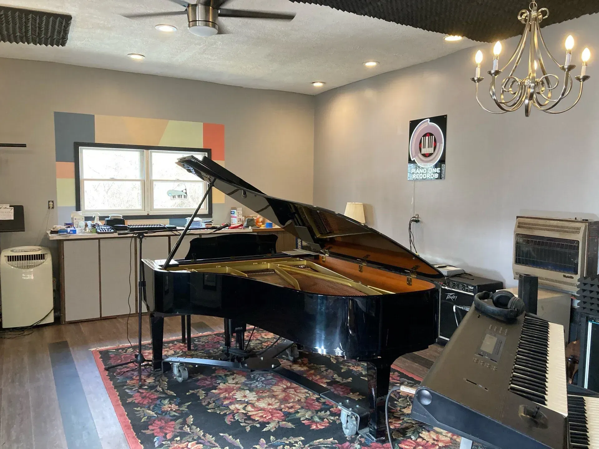 a piano in the middle of the room