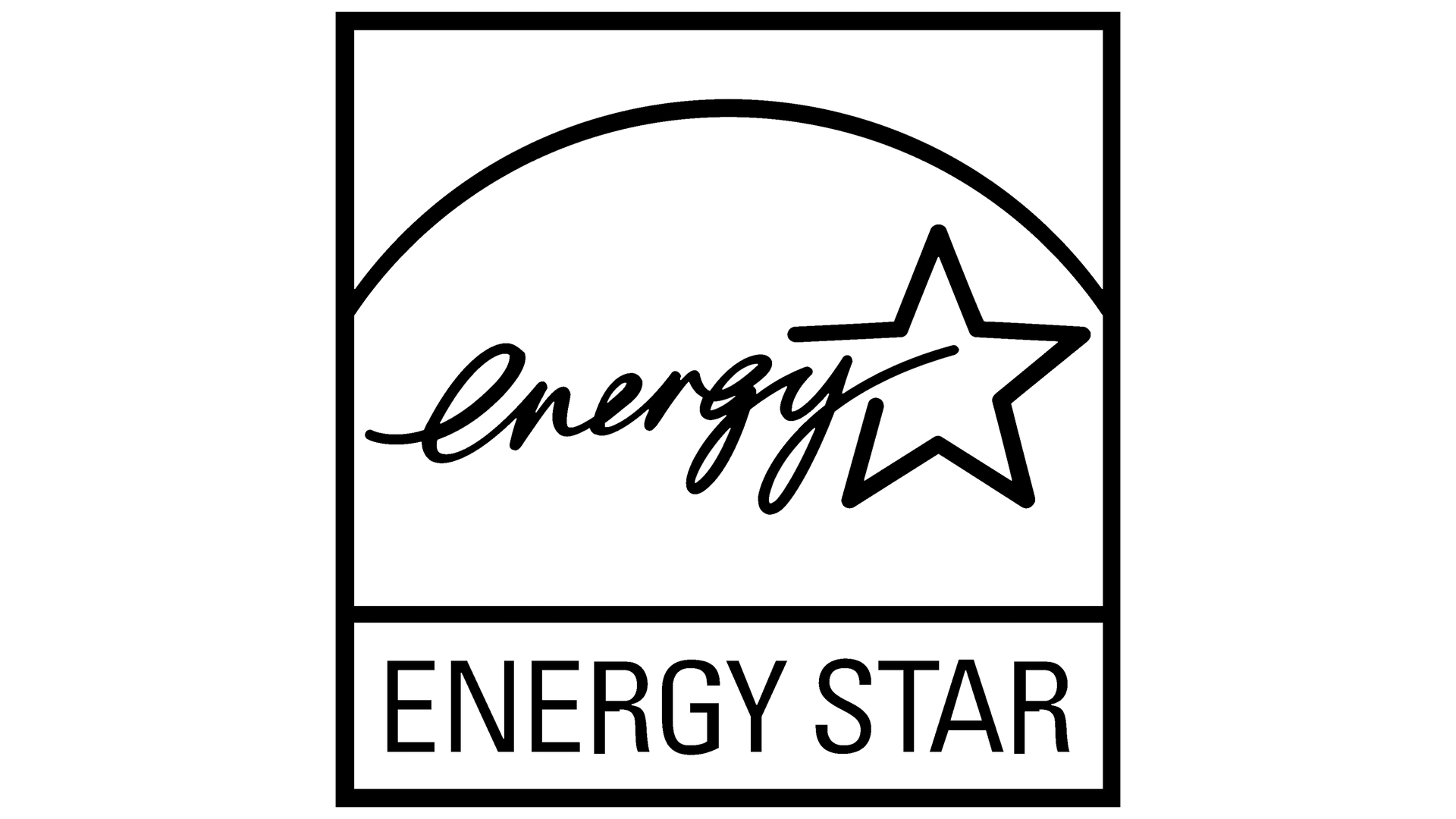 A black and white energy star logo with a star in the middle.