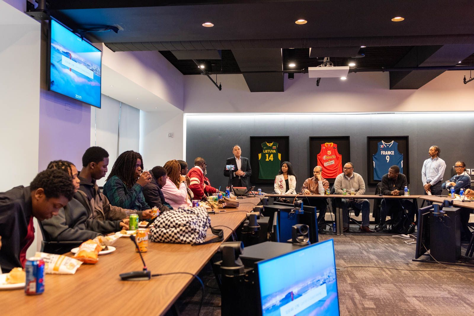 Dream 13 group sits and learns from NBA Co-Commissioners Mark Tatum at NBA Headquarters