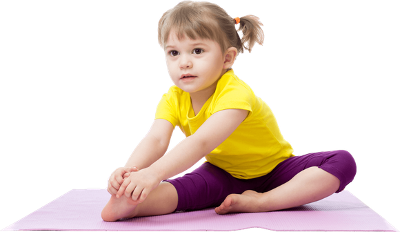 little  girl doing yoga