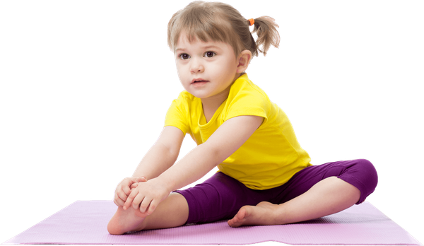 little  girl doing yoga