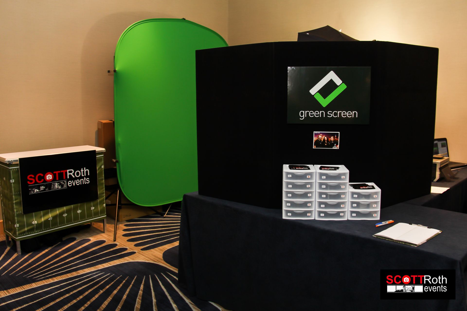 green screen photo setup