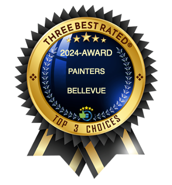 A seal that says three best rated painters bellevue