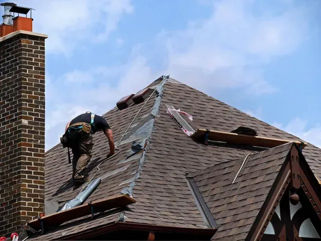 An image showcasing the installation process of a gutter guard system.