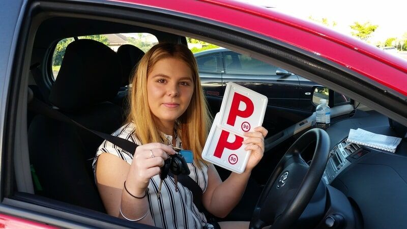 Woman Inside Car — Driving School in Wollongbar, NSW