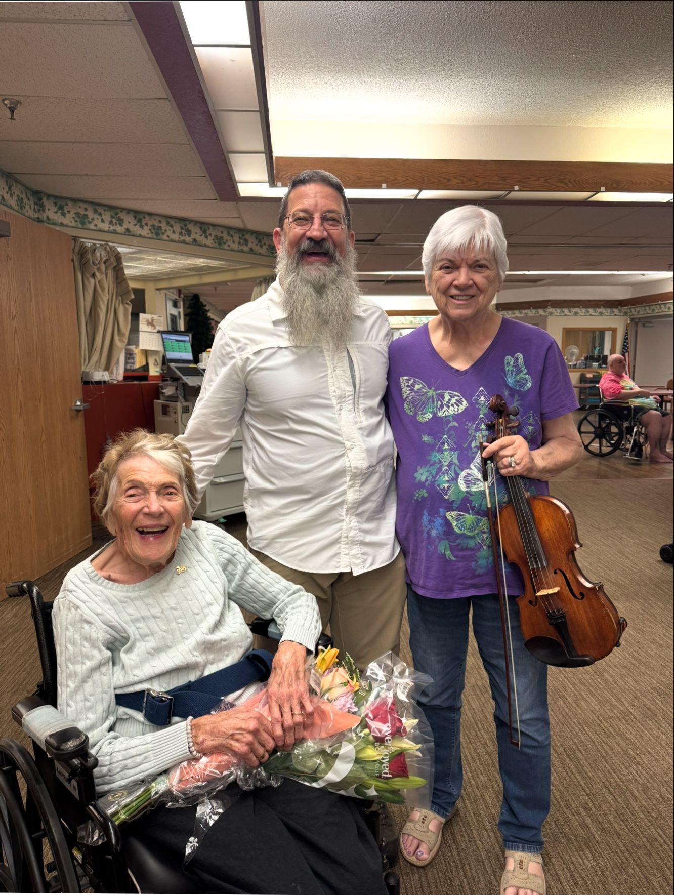 Happy old elderly caucasian couple smiling in park on sunny day, hoot senior couple relax in spring summer time.