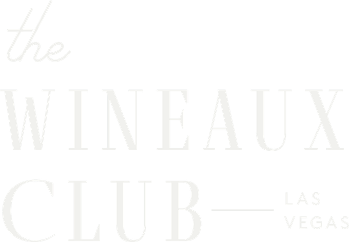 A white logo for the wine club in las vegas.