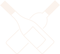 Two bottles of wine are crossed over each other on a white background.