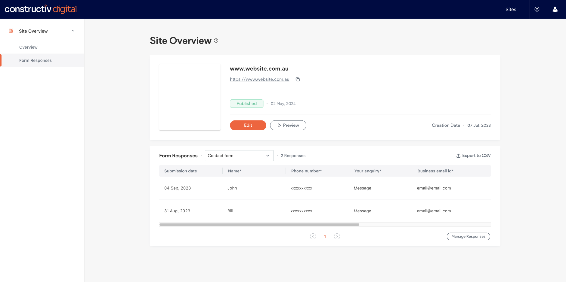 CMS Dashboard