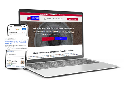 The Meales Concrete Pumping website on a MacBook Pro