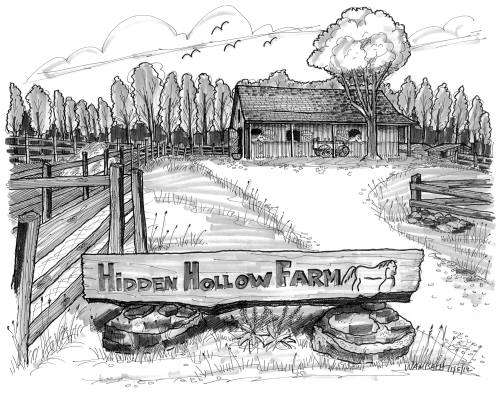 Art: Hidden Hollow Farm - Fundraising Card by Richard Wambach