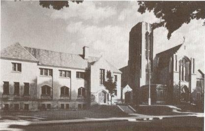 black and white exterior image of St Matthews Church
