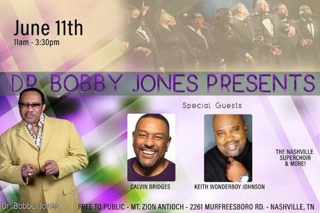 A poster for bobby jones live weekly on roku