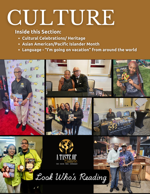 The cover of a magazine titled a taste of culture