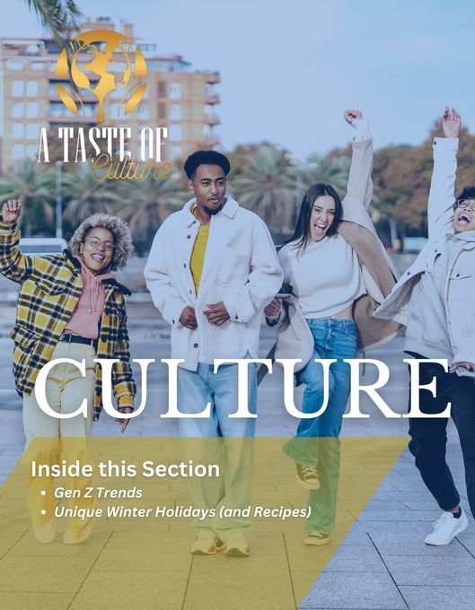 The cover of a magazine titled a taste of culture