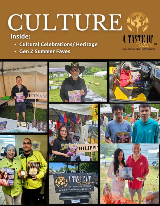 The cover of a magazine titled a taste of culture