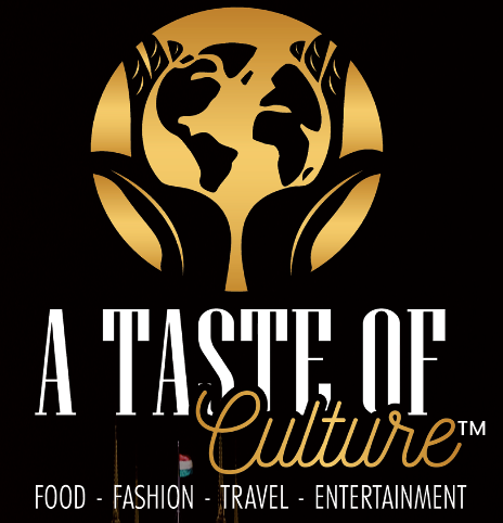 A taste of culture logo with a globe in the middle