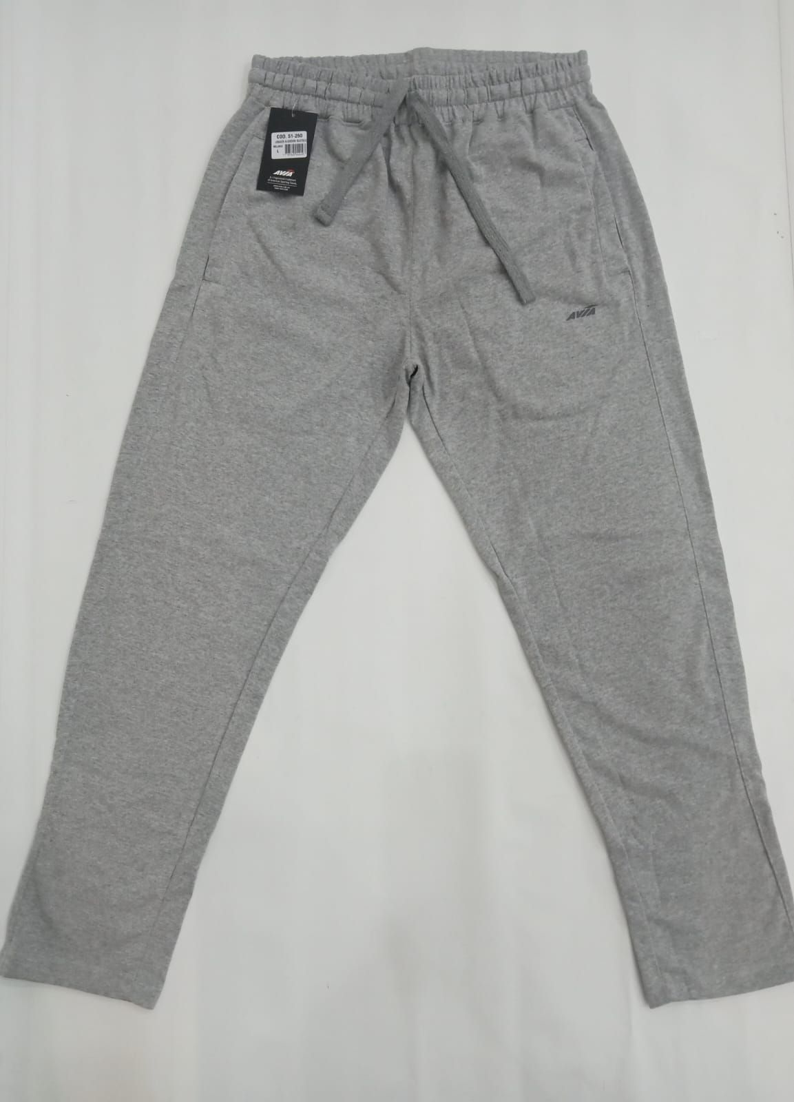 Pantalones deportivos grises tipo jogger con cintura elástica y bolsillos con cremallera