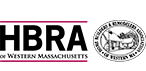 A black and white logo for hbra western massachusetts.