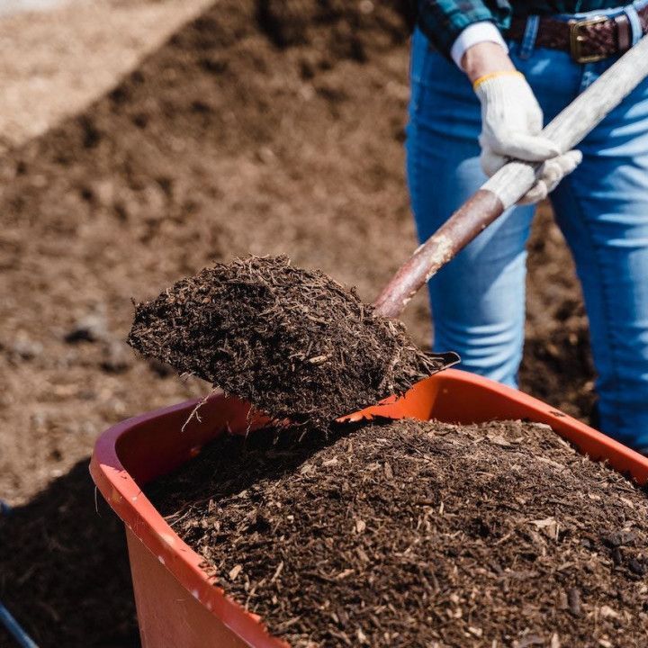 Worker Shoveling Soil