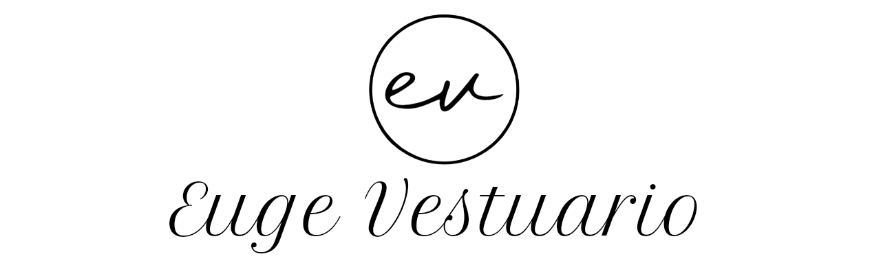Logotipo de Euge Vestuario que presenta las letras 'ev' dentro de un círculo
