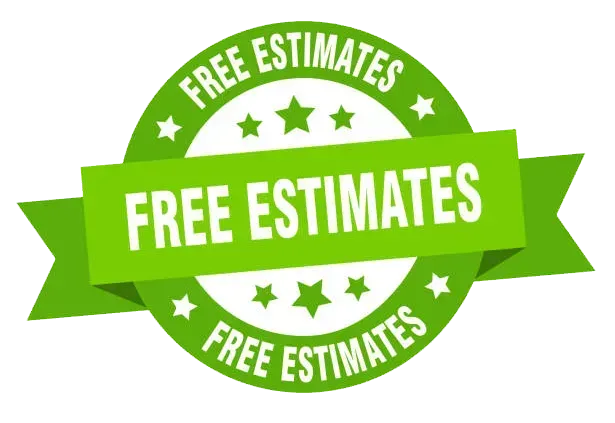 A green sticker that says free estimates on it