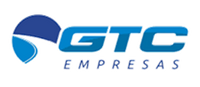 Logotipo de GTC Empresas con globo estilizado azul y texto.