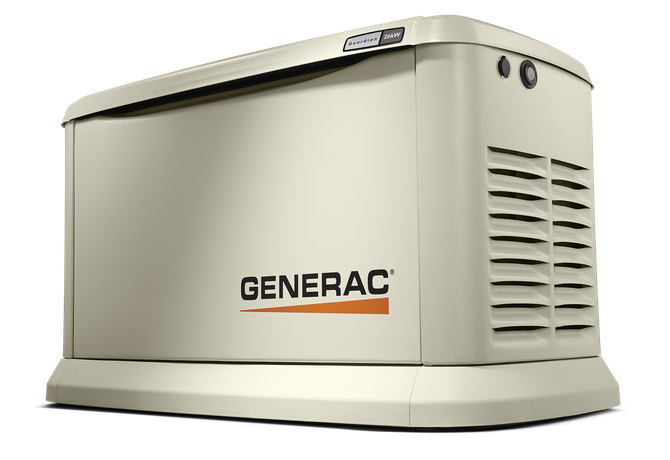 A generac generator is shown on a white background
