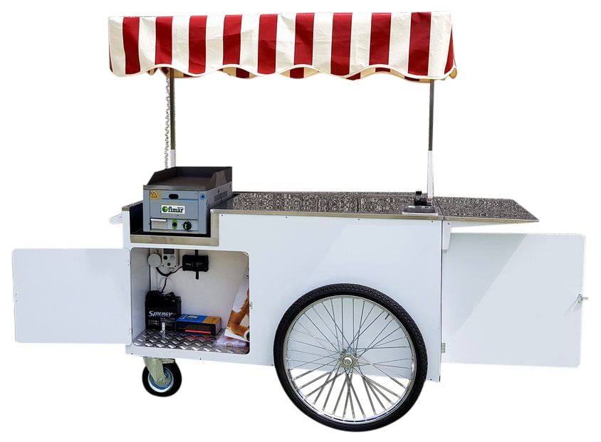 Carrello a spinta Push Cart per street Food crepes piadine hot dog cocktail bar