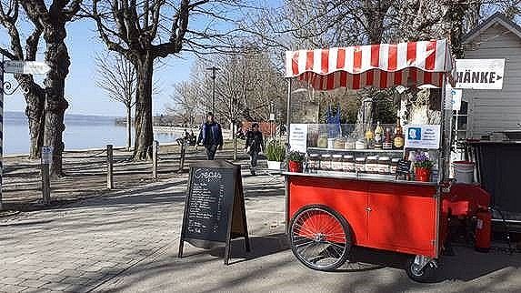 Carrello a spinta Push Cart per street Food crepes piadine hot dog cocktail bar