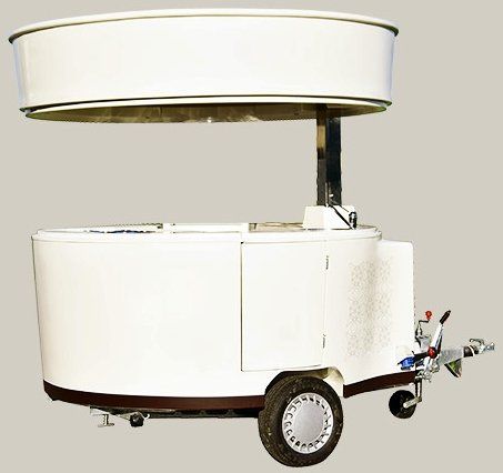 chiosco mobile in vetroresina fisso su carrello a rimorchio per street food truck o ufficio mobile chiosco informazioni Florens Kiosk 04