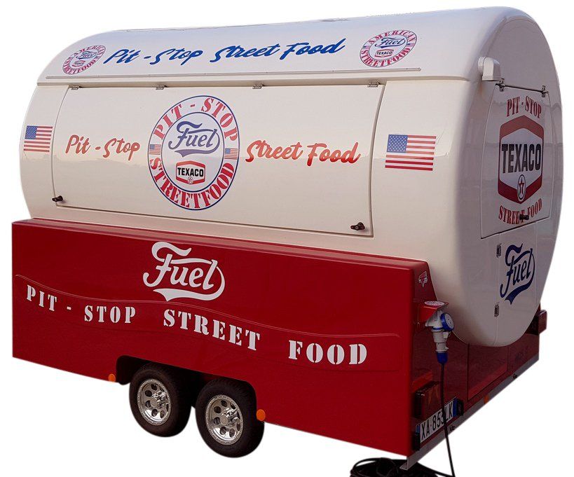 chiosco mobile in vetroresina fisso su carrello a rimorchio per street food truck o ufficio mobile chiosco informazioni